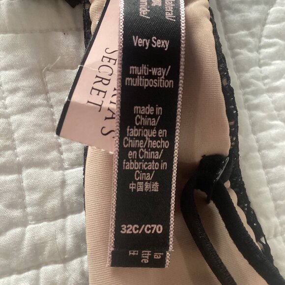 NWT Victoria’s Secret Very Sexy 32C Push Up Padded Multi-way Black Lace Bra - Picture 6 of 10